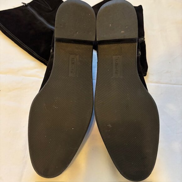 Talbots Black Suede Seamed Low Heel Tall Boots Size 7.5B - Picture 8 of 12